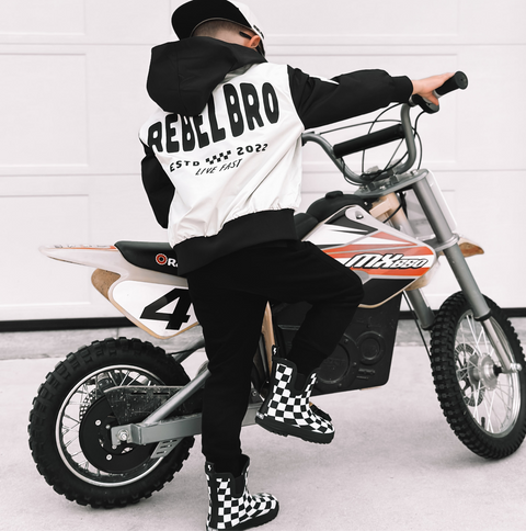 Live Fast Hydro Bomber Jacket in Black/White